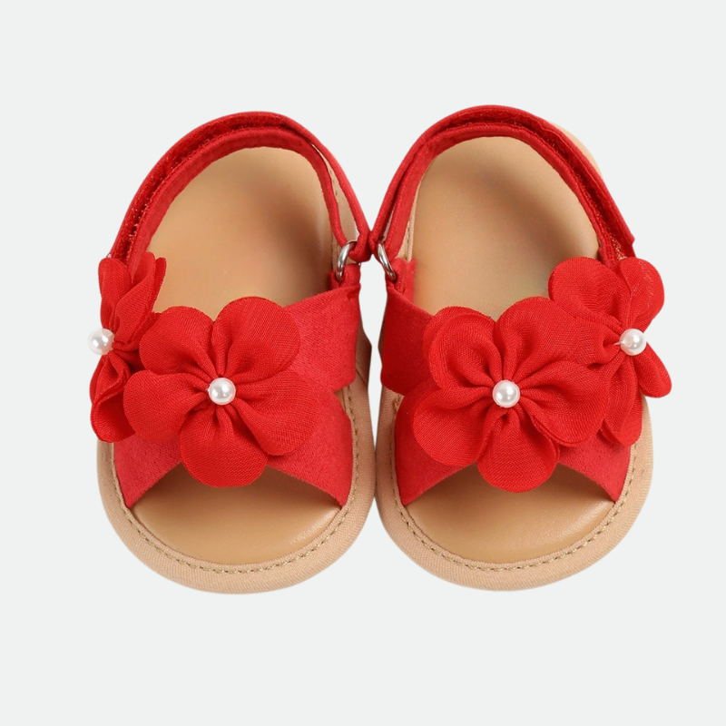 Babysandaler med blomdetaljer – mjuka & bekväma