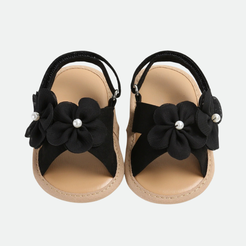Babysandaler med blomdetaljer – mjuka & bekväma