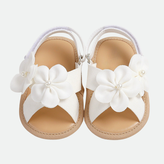 Babysandaler med blomdetaljer – mjuka & bekväma